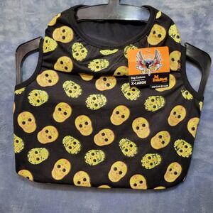 Bret Michaels Pets Rock Dog Costume Halloween Skull‎ Black X-Large NWT